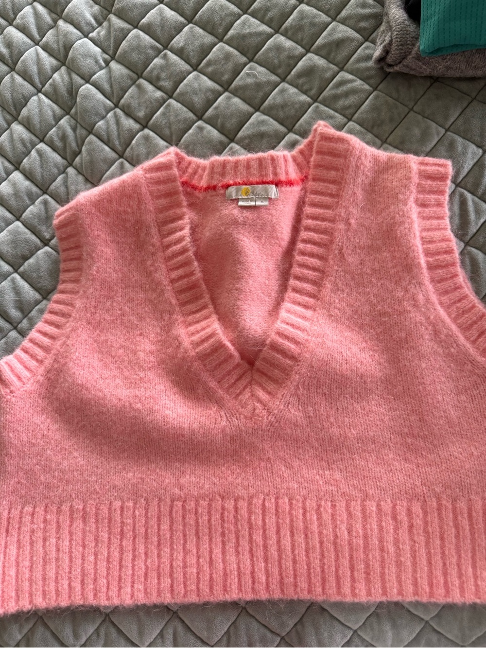 Boden Soft Pink V-Neck Knit Sweater Vest